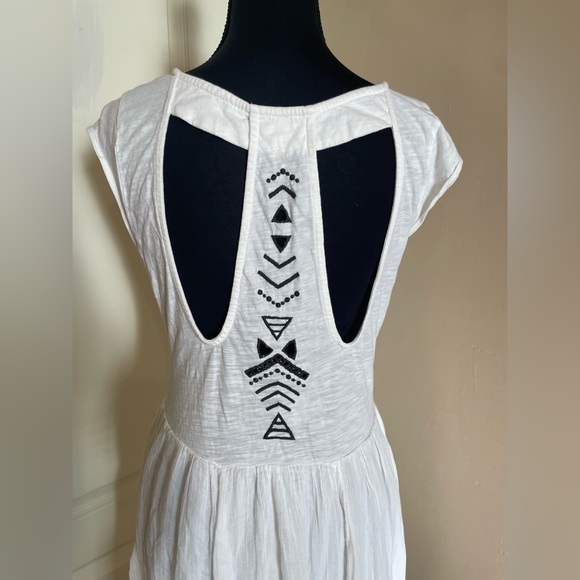 Free People Toosaloosa Slub Meadows Ivory Embroidered Midi Dress Size S Boho - Picture 8 of 11